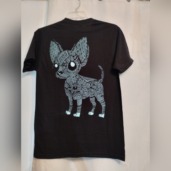 Black T-Shirt with Colorful Dog Design - Picture 2 of 2